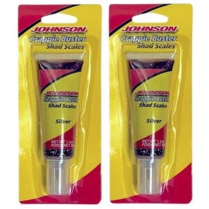 Johnson Crappie Buster Shad Scales Fish Attractant Lure Reflective Silver 2 Tube